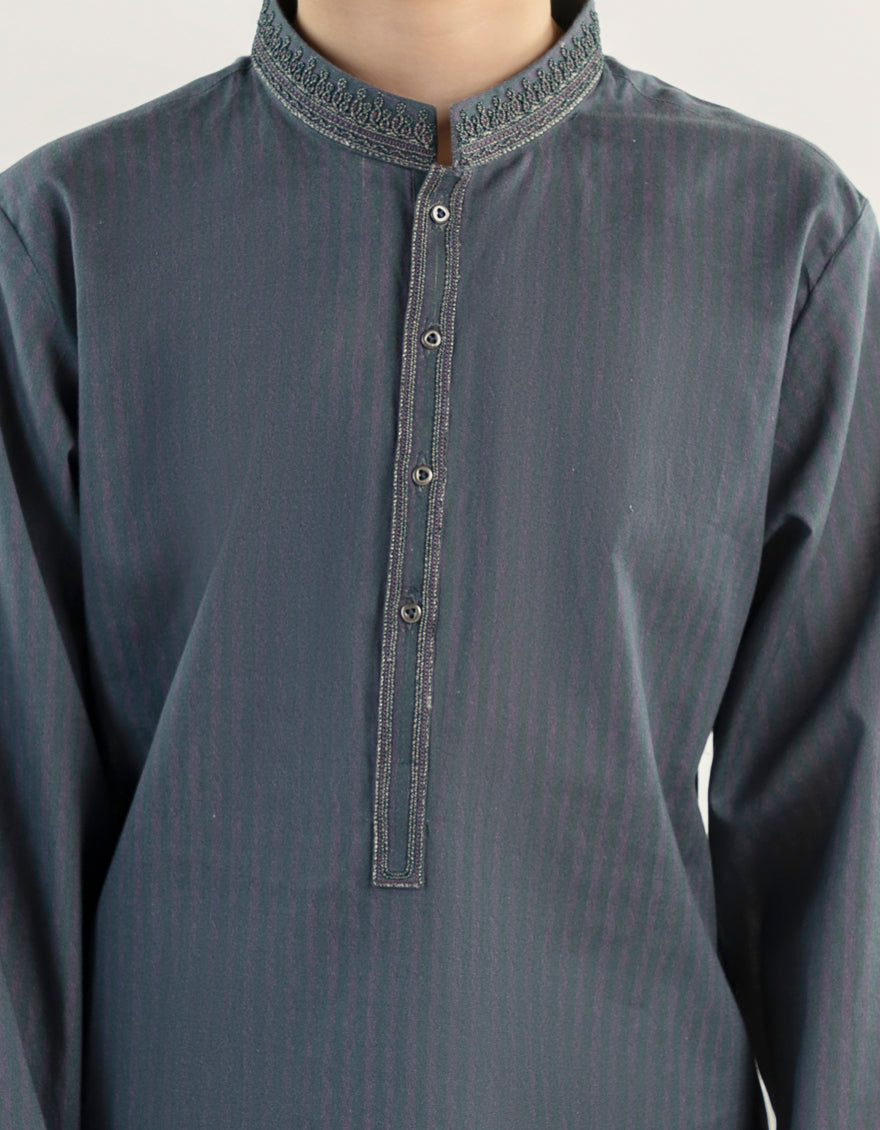 Cotton Grey Kurta - J. Junaid Jamshed