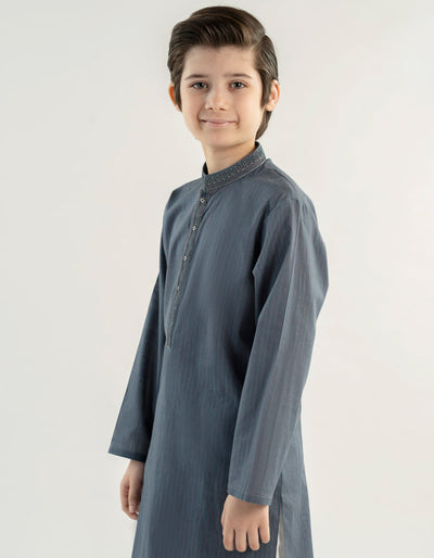 Cotton Grey Kurta - J. Junaid Jamshed