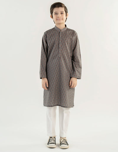 Cotton Grey Kurta - J. Junaid Jamshed