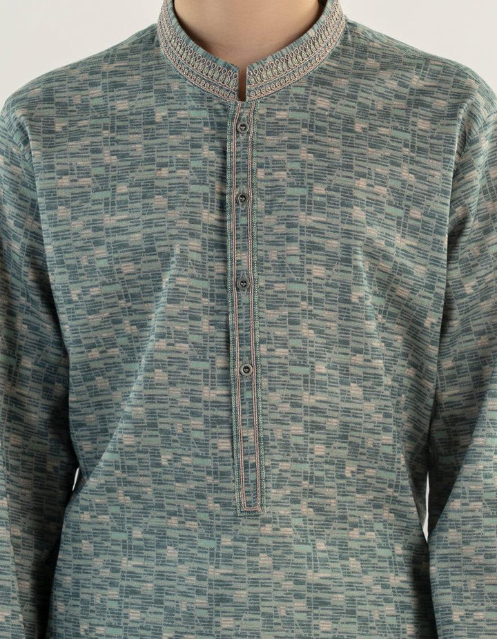 Cotton Green Kurta - J. Junaid Jamshed