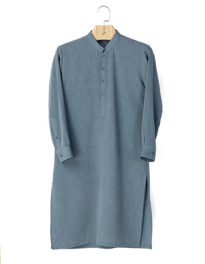 Blended Dull Blue Shalwar Kameez - J. Junaid Jamshed