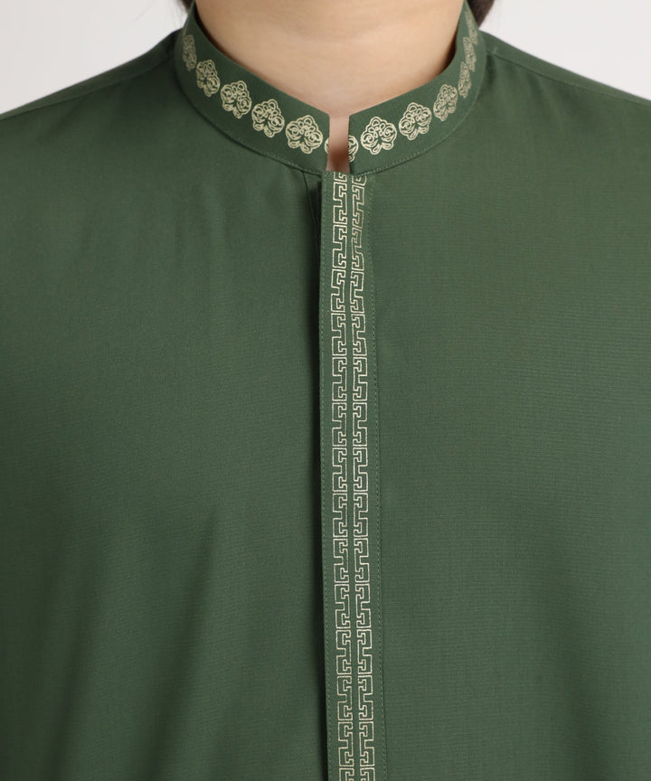 Polyester Green Kurta Trouser - J. Junaid Jamshed