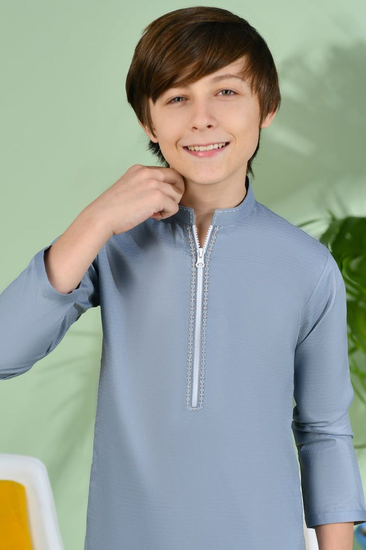 Cotton Grey Kurta Trouser - J. Junaid Jamshed