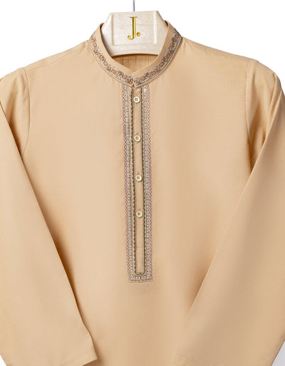 Blended Brown Stitched Suit - J. Junaid Jamshed