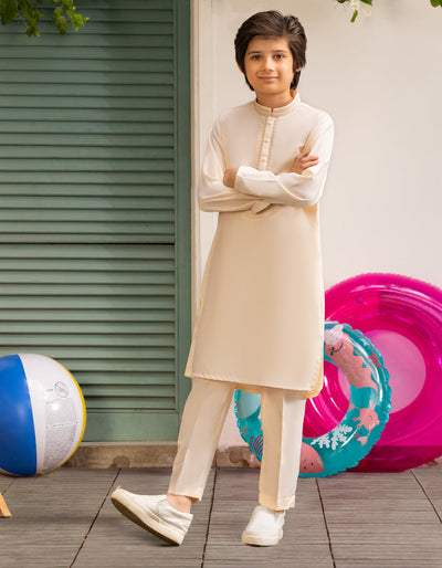 Blended Orange Kurta Trouser - J. Junaid Jamshed
