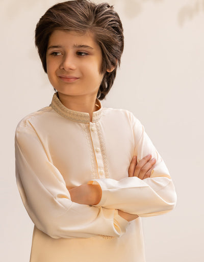 Blended Orange Kurta Trouser - J. Junaid Jamshed