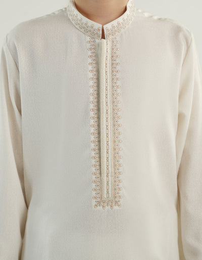 Blended White Shalwar Kameez - J. Junaid Jamshed