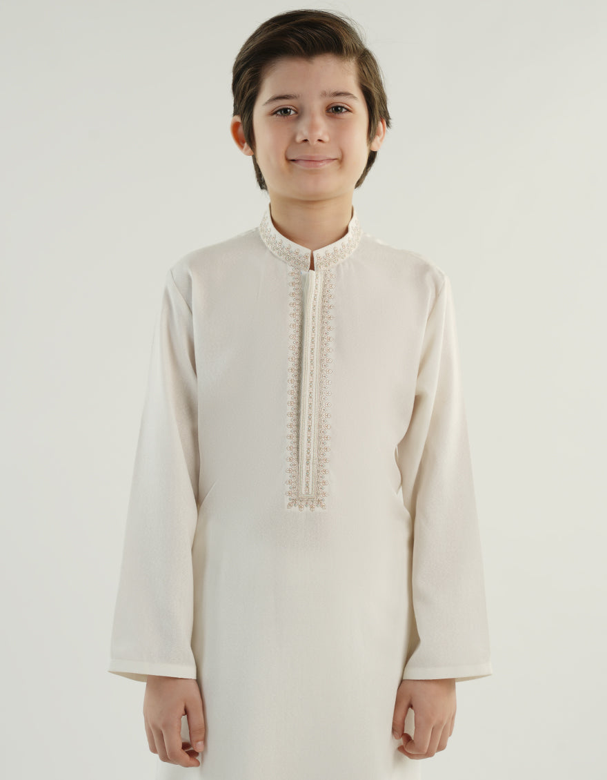 Blended White Shalwar Kameez - J. Junaid Jamshed