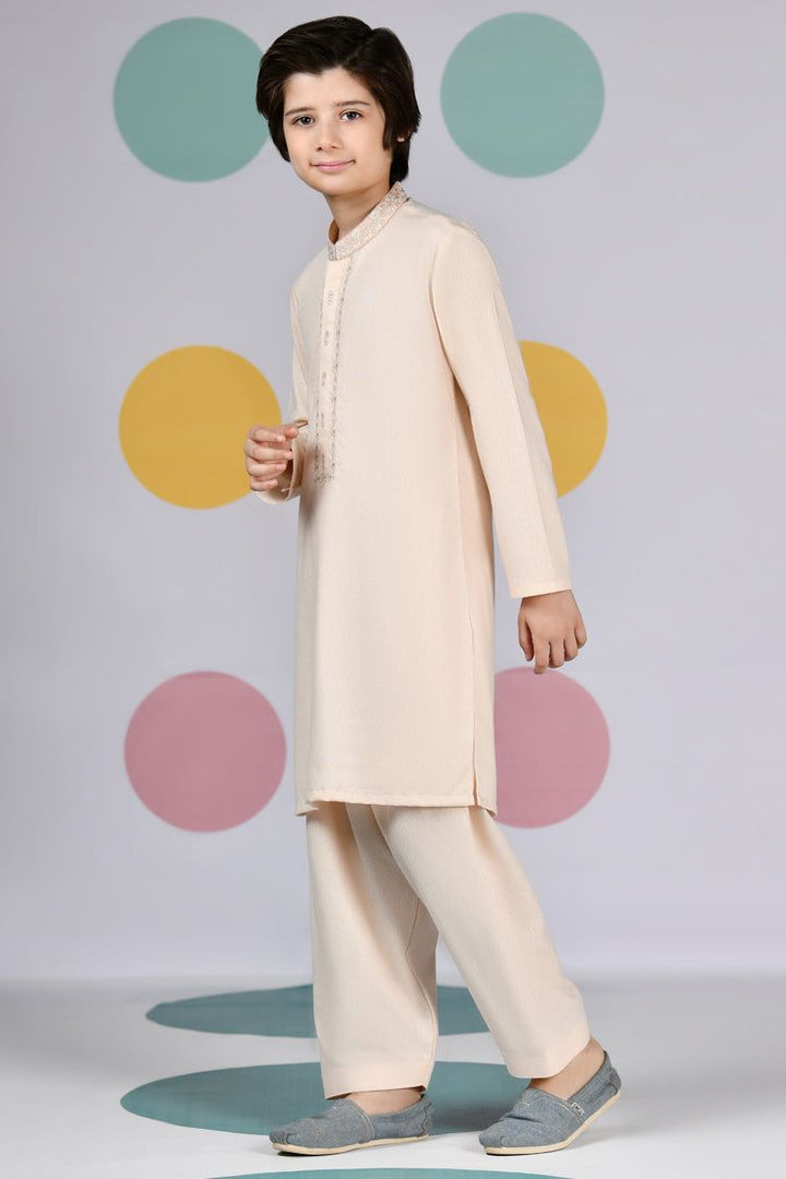 Blended Light Peach Shalwar Kameez - J. Junaid Jamshed