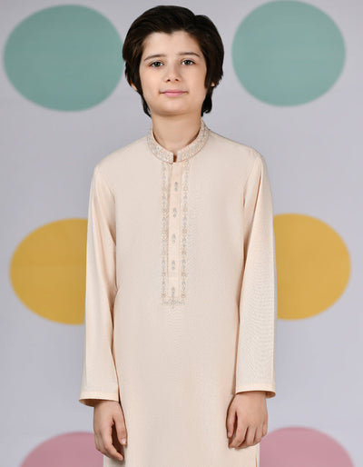 Blended Light Peach Shalwar Kameez - J. Junaid Jamshed