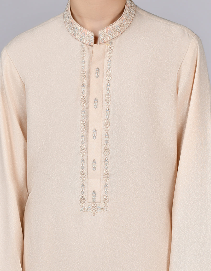 Blended Light Peach Shalwar Kameez - J. Junaid Jamshed