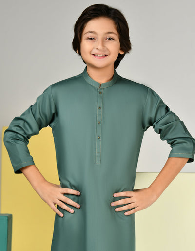 Blended Green Kameez Shalwar - J. Junaid Jamshed