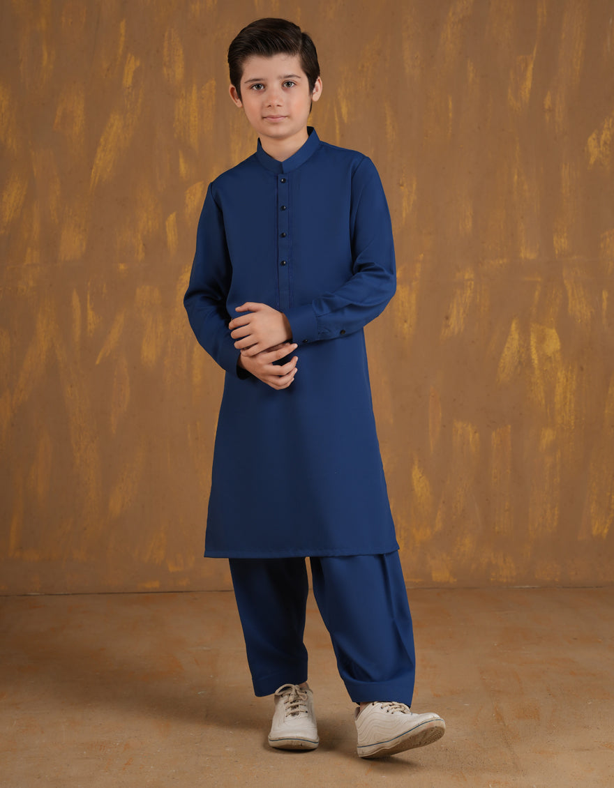 Blended Blue Shalwar Kameez - J. Junaid Jamshed