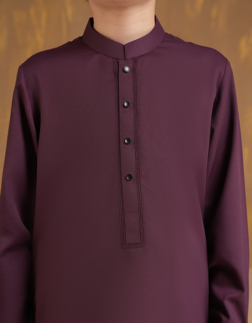 Blended Red Shalwar Kameez - J. Junaid Jamshed