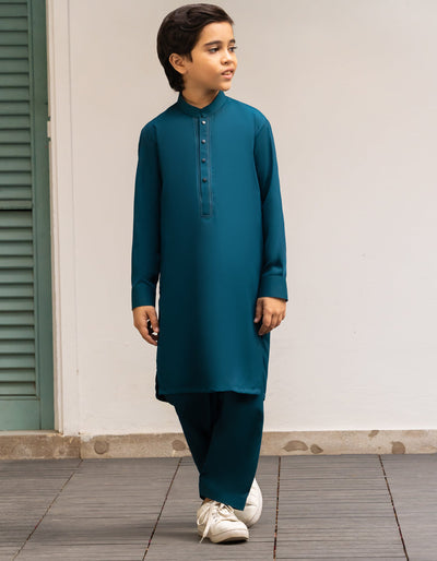 Blended Green Shalwar Kameez - J. Junaid Jamshed