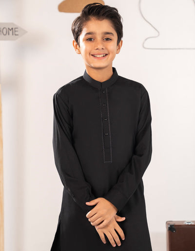 Blended Black Shalwar Kameez - J. Junaid Jamshed