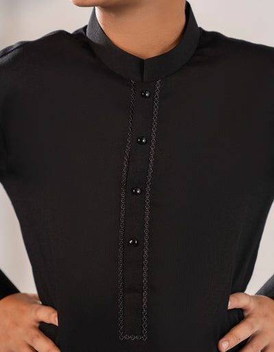 Blended Black Shalwar Kameez - J. Junaid Jamshed
