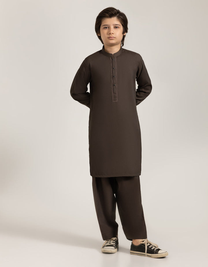 Blended Brown Shalwar Kameez - J. Junaid Jamshed