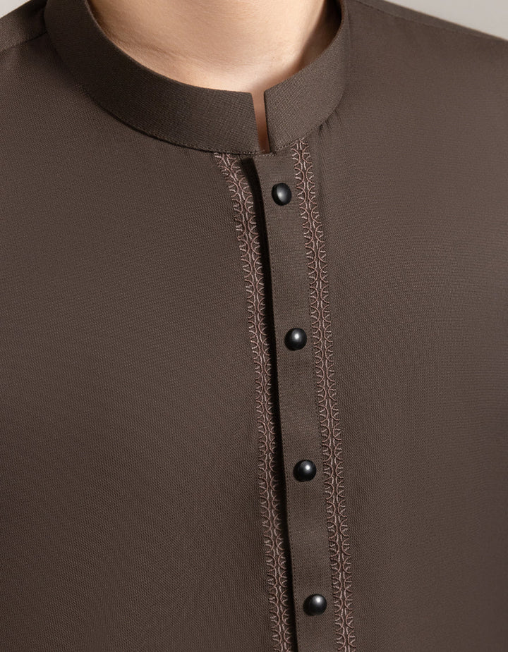 Blended Brown Shalwar Kameez - J. Junaid Jamshed