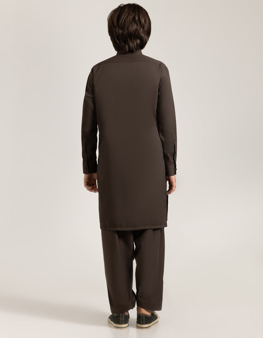 Blended Brown Shalwar Kameez - J. Junaid Jamshed