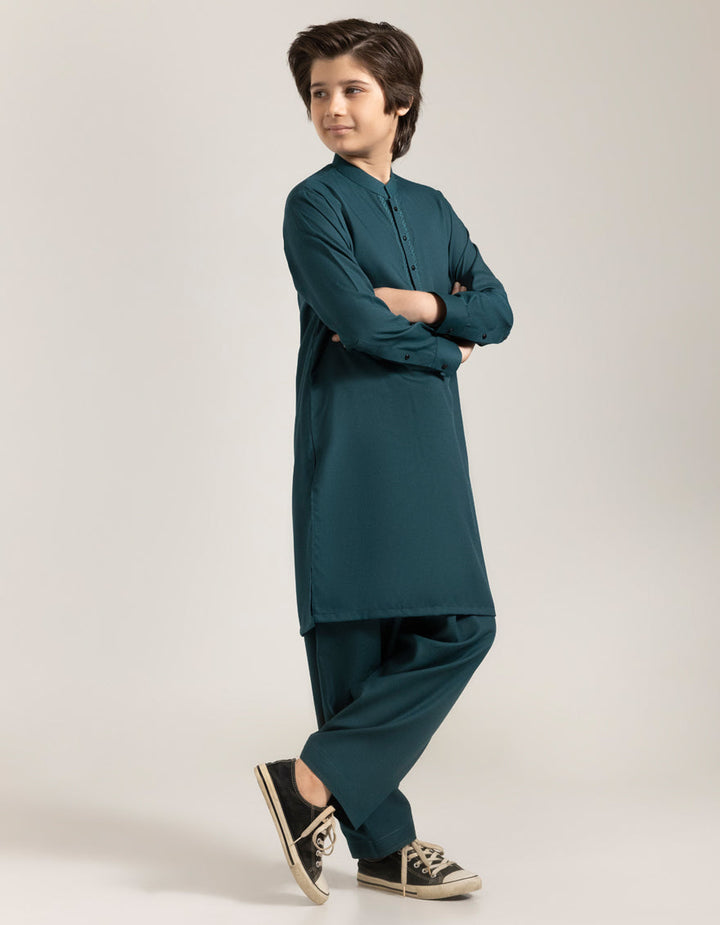 Blended Green Shalwar Kameez - J. Junaid Jamshed