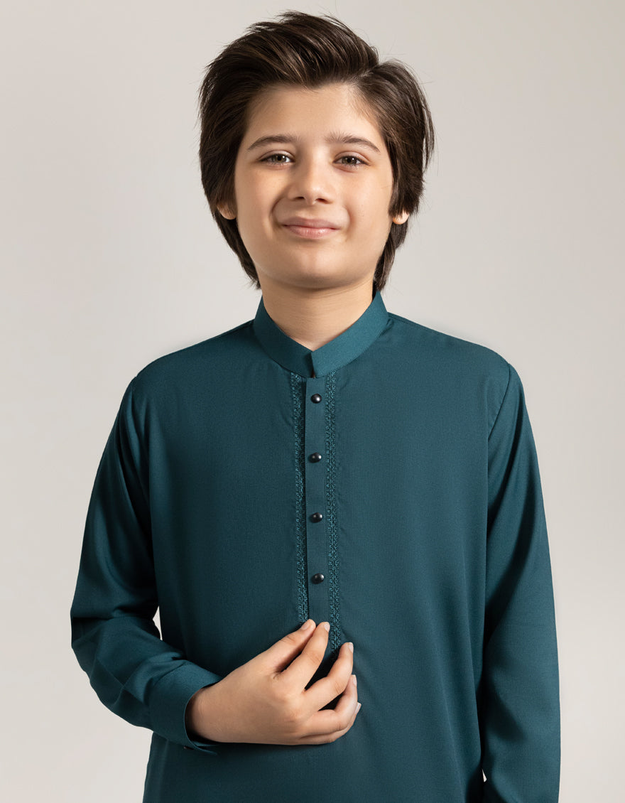 Blended Green Shalwar Kameez - J. Junaid Jamshed