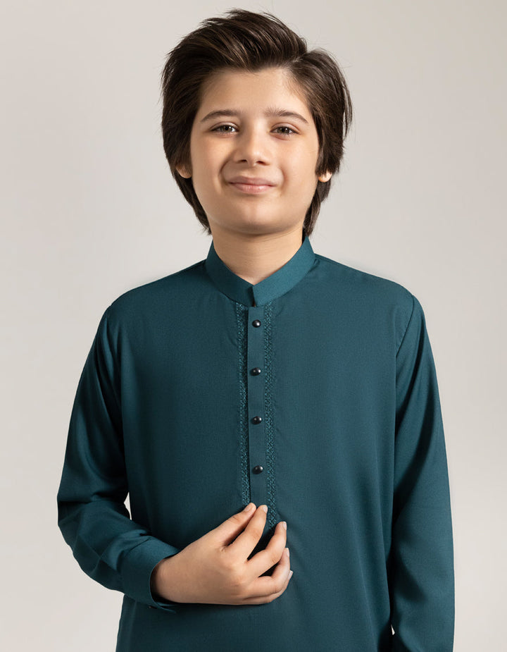 Blended Green Shalwar Kameez - J. Junaid Jamshed
