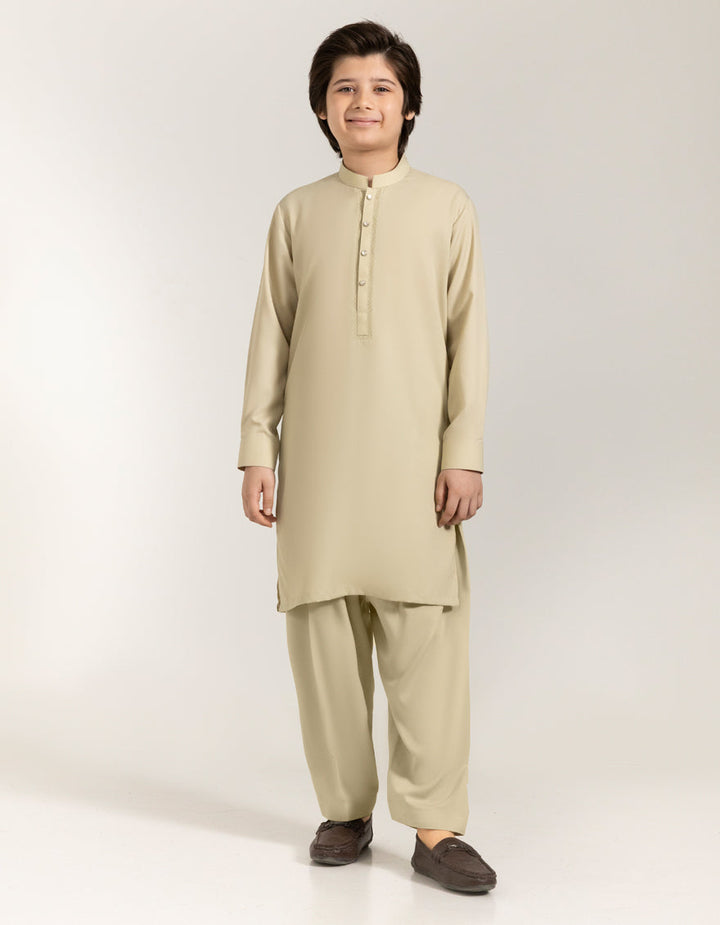 Blended Ecru Shalwar Kameez - J. Junaid Jamshed