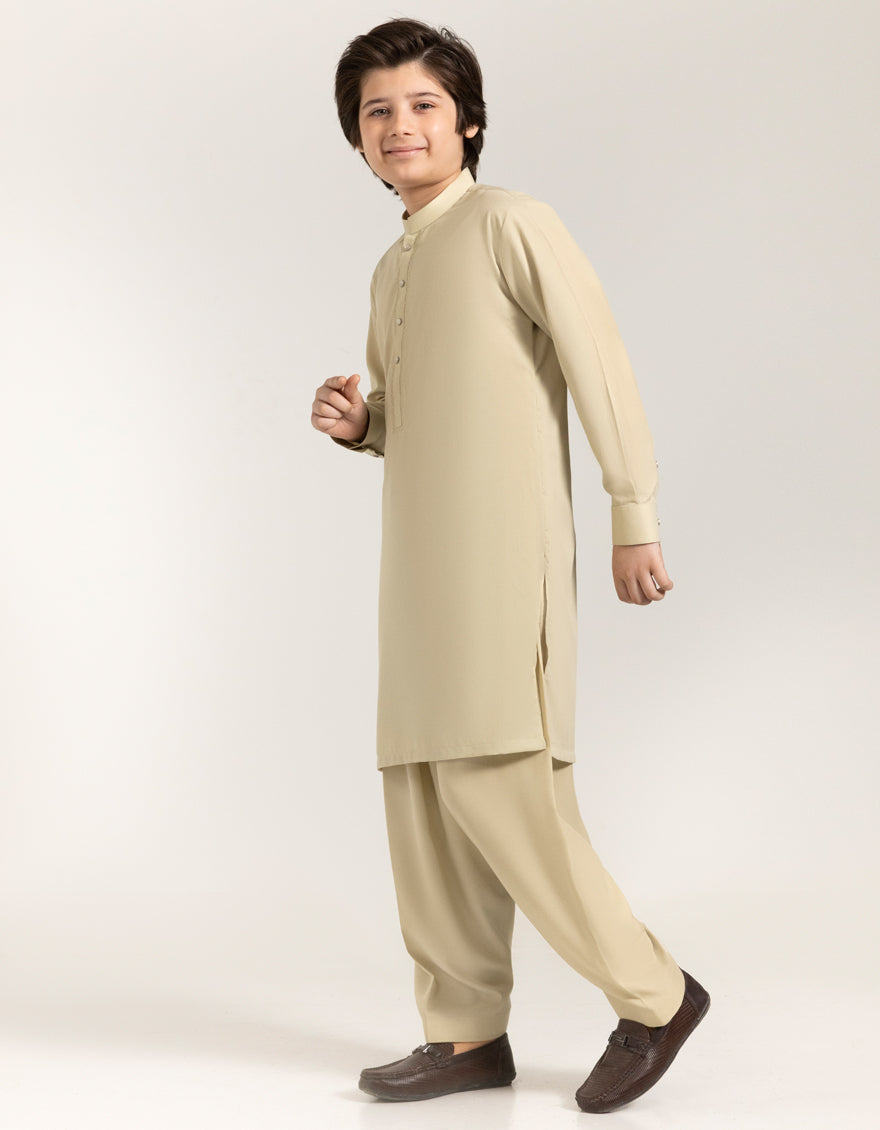 Blended Ecru Shalwar Kameez - J. Junaid Jamshed