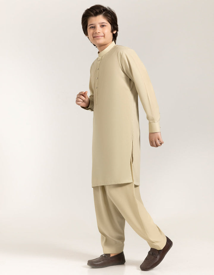 Blended Ecru Shalwar Kameez - J. Junaid Jamshed