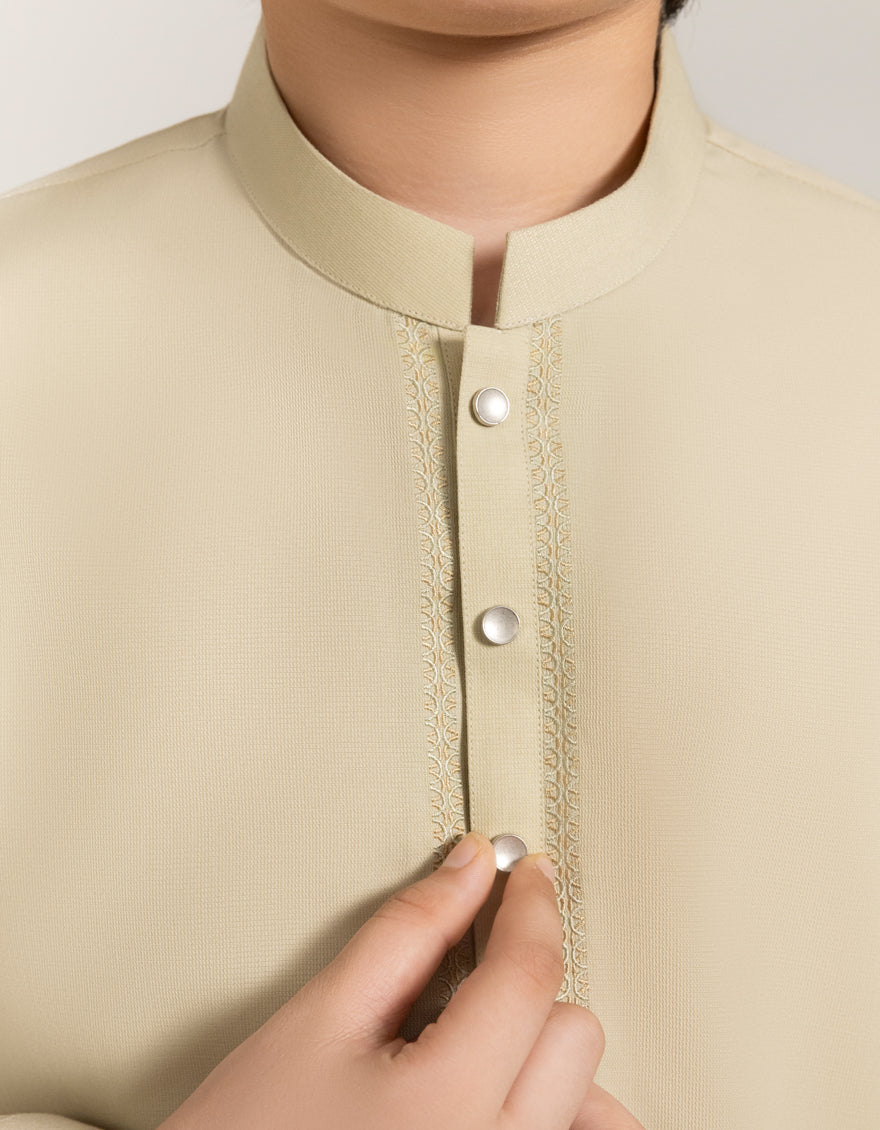 Blended Ecru Shalwar Kameez - J. Junaid Jamshed