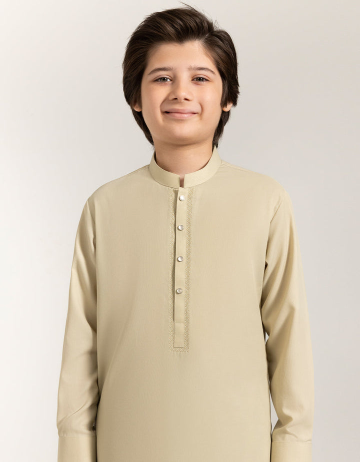 Blended Ecru Shalwar Kameez - J. Junaid Jamshed