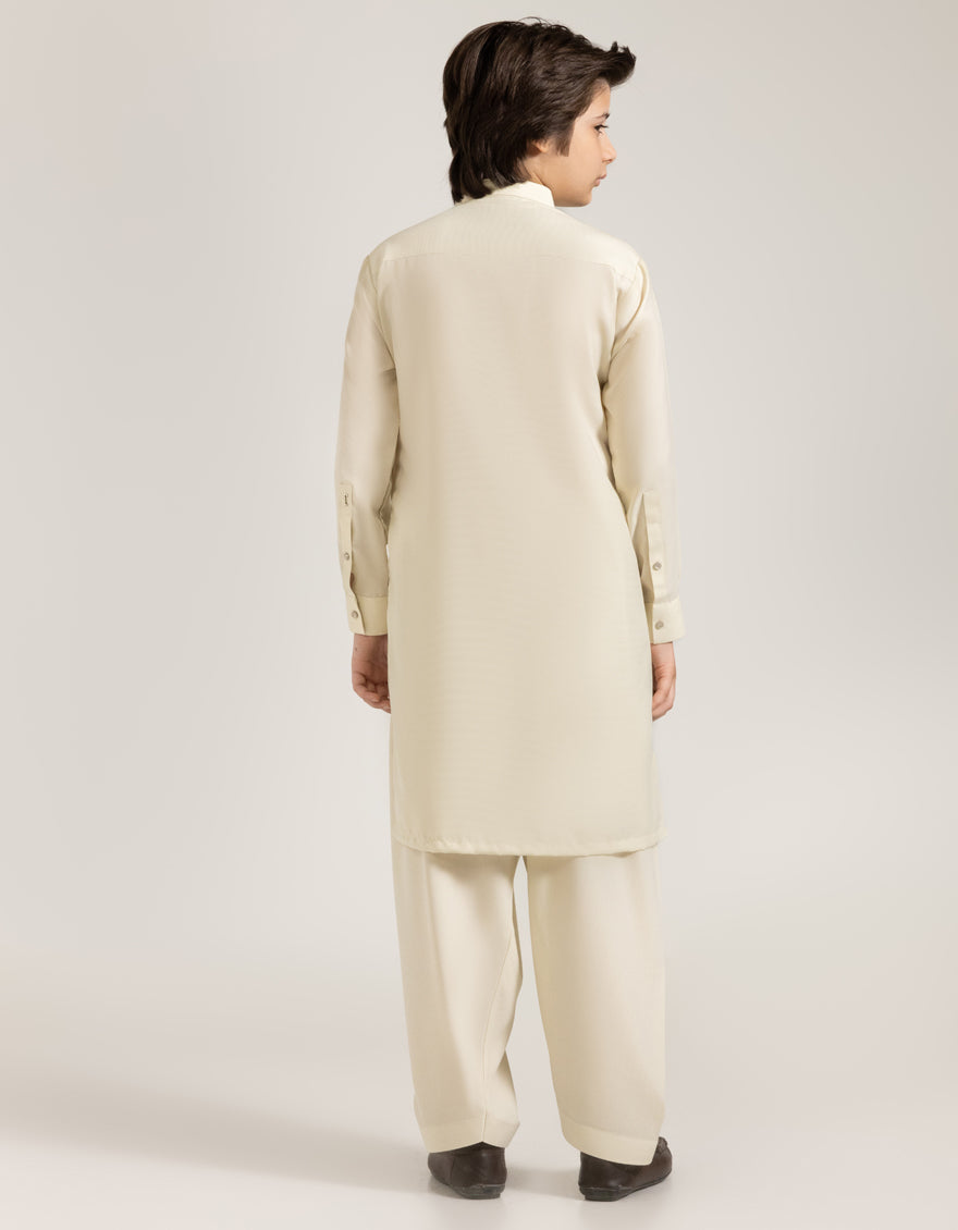Blended Cream Shalwar Kameez - J. Junaid Jamshed