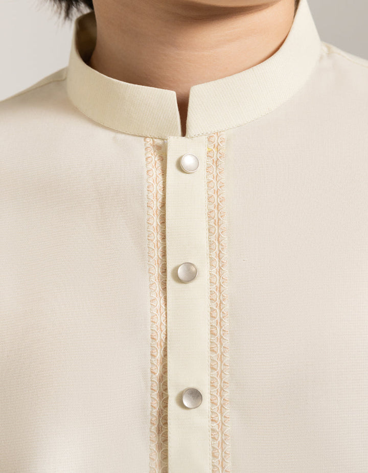 Blended Cream Shalwar Kameez - J. Junaid Jamshed