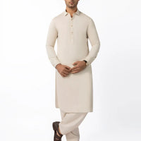 Blended Cream Shalwar Kameez  - J. Junaid Jamshed