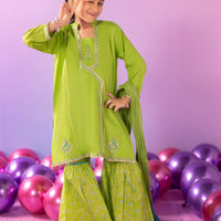 Lawn Silk Green Stitched Suit - J. Junaid Jamshed