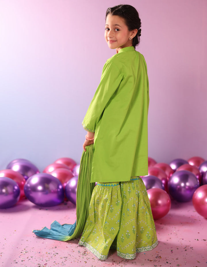 Lawn Silk Green Stitched Suit - J. Junaid Jamshed