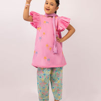 Lawn Pink Stitched Suit - J. Junaid Jamshed