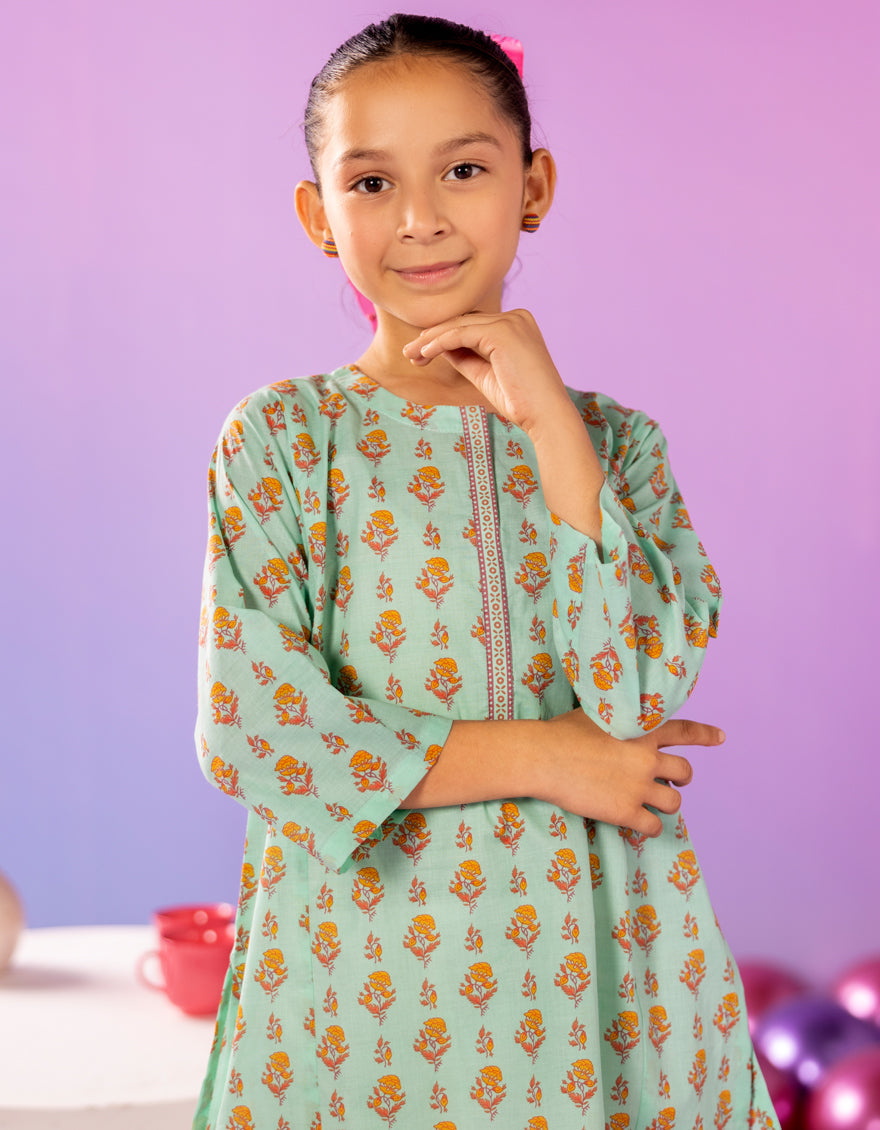 Lawn Green Kurti - J. Junaid Jamshed