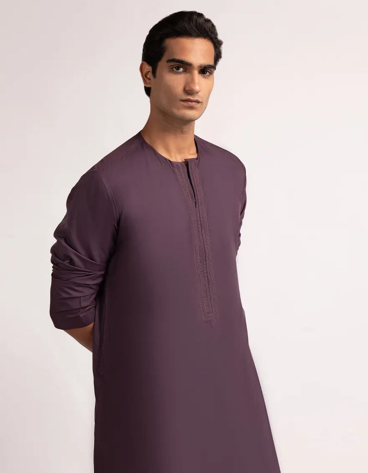 Blended Plum Jubba - J. Junaid Jamshed