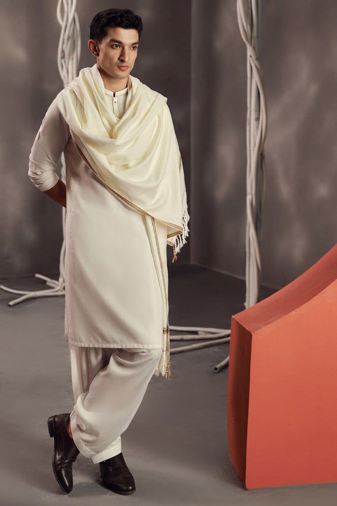 off white shawl for men