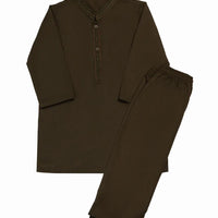 Polyester Olive Green Shalwar Kameez - J. Junaid Jamshed