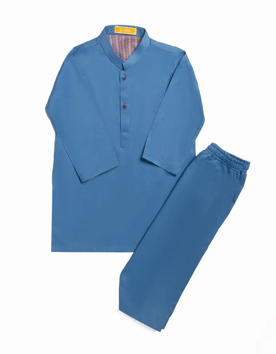 Blended Blue Shalwar Kameez - J. Junaid Jamshed