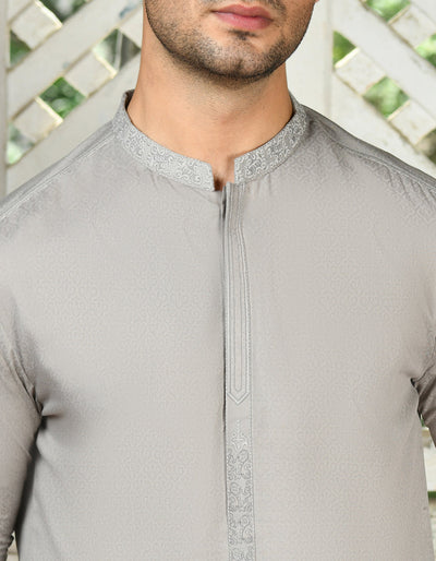 Blended Grey Kurta - J. Junaid Jamshed