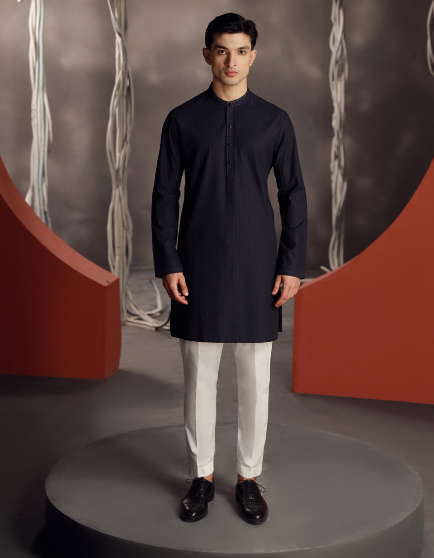 Cotton Turquoise Kurta - J. Junaid Jamshed