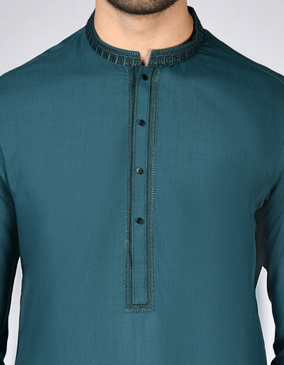 Blended Green Kurta - J. Junaid Jamshed