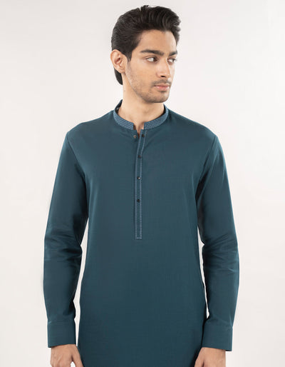 Cotton Green Kurta Trouser - J. Junaid Jamshed