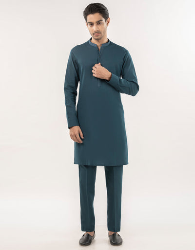 Cotton Green Kurta Trouser - J. Junaid Jamshed