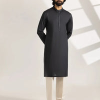 Cotton Black Kurta - J. Junaid Jamshed