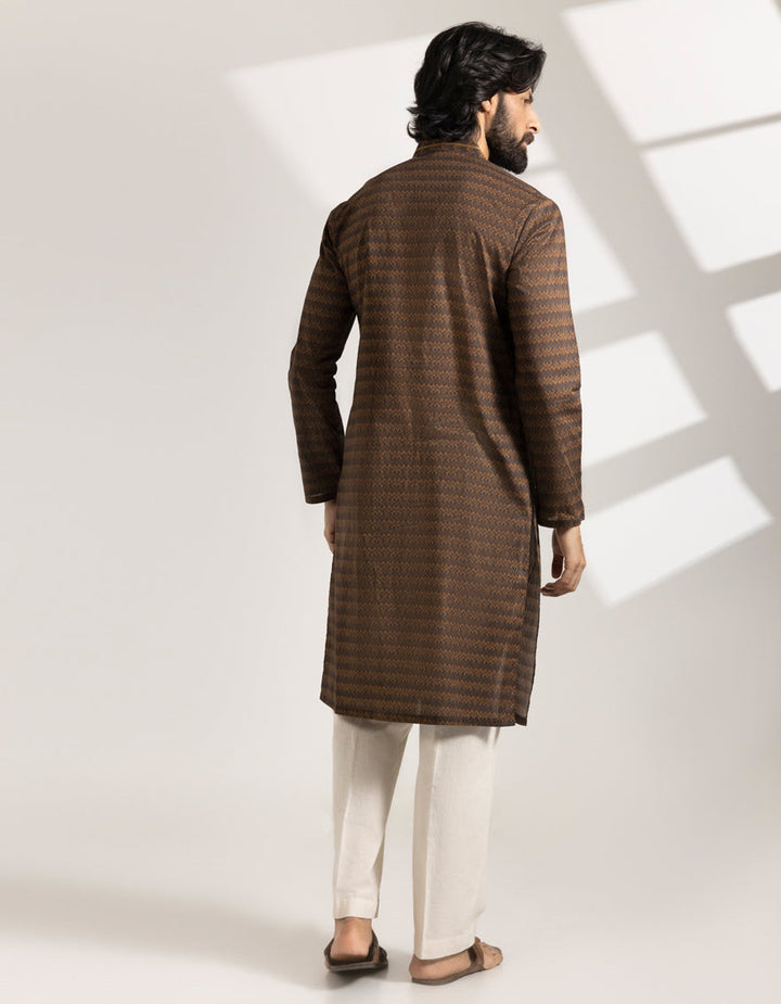 Cotton Brown Kurta - J. Junaid Jamshed